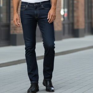 Silver Jeans Men’s ASHDOWN SZ 34x34 Dk Indigo Wash Slim Leg Dressy Soft Stretch